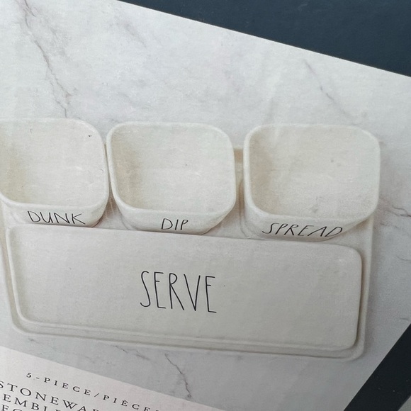 Rae Dunn 5-Piece Stoneware Set Dishwasher Safe - Picture 5 of 7